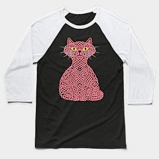 Knotty Cat - Red Baseball T-Shirt